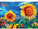 schetsblok Aquarella 30 x 40 cm A4 papier blauw/geel