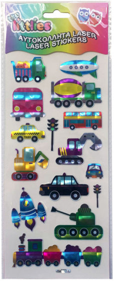 stickervel Laser junior 24 x 11 cm blauw/zilver/groen