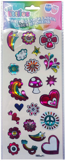 stickervel Laser junior 24 x 11 cm roze/geel/oranje