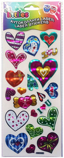 stickervel Laser junior 24 x 11 cm turquoise/roze