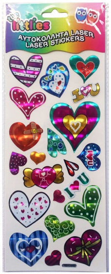 stickervel Laser junior 24 x 11 cm turquoise/roze