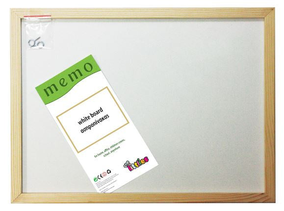 whiteboard junior 40 x 60 cm hout wit/naturel