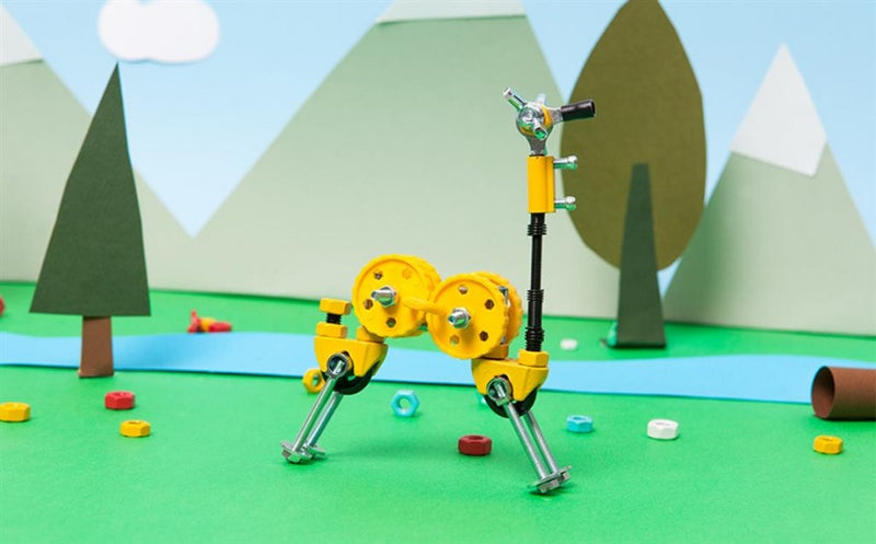 bouwpakket Animal Kit Giraffebit 62-delig geel