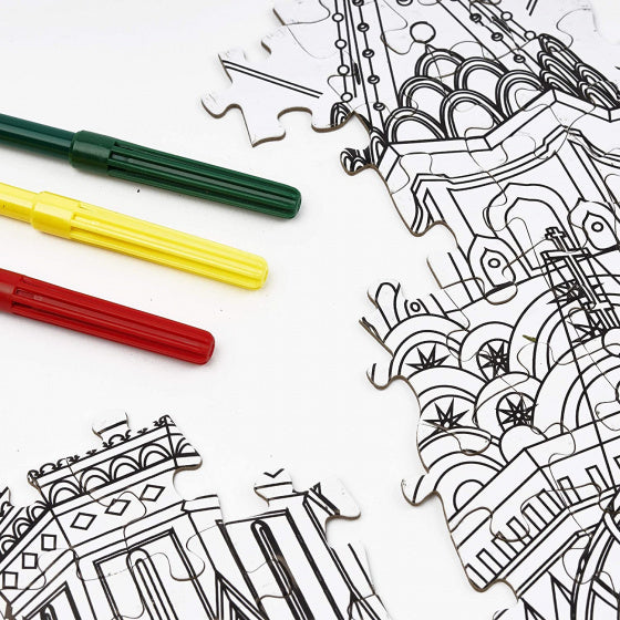 kleurpuzzel architectuur 70 x 50 cm wit 506-delig