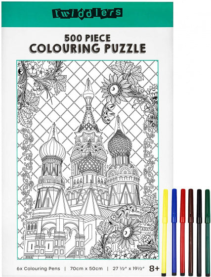 kleurpuzzel architectuur 70 x 50 cm wit 506-delig