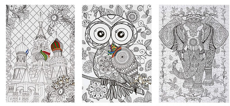 kleurpuzzel junior 70 x 50 cm wit 3 stuks