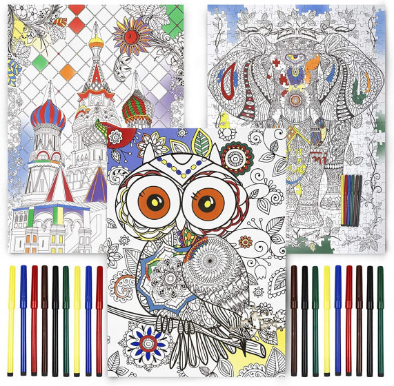 kleurpuzzel junior 70 x 50 cm wit 3 stuks