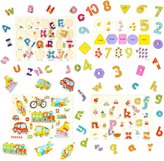 vormenpuzzel junior 22,5 x 30 cm hout 4 stuks