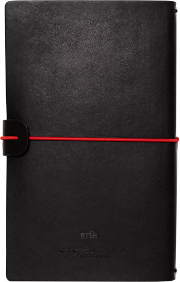notitieboek A5 19,5 x 12 cm imitatieleer rood/zwart
