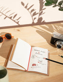 notitieboek A5 19,5 x 12 cm imitatieleer rood/zwart