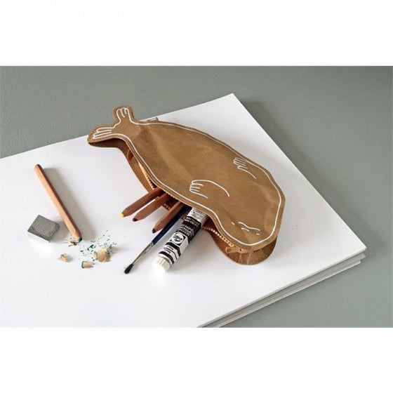 etui Seal 27,5 cm gerecycled papier bruin