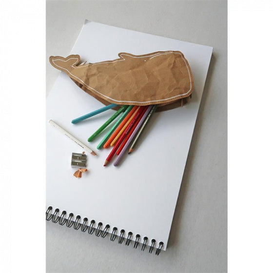 etui Whale 27,5 cm gerecycled papier bruin