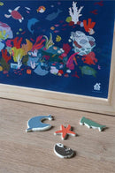 magneten Ocean 6 x 3,5 cm blauw/groen/bruin 4-delig