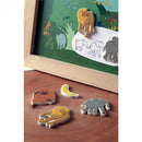 magneten Tropical 6 x 3,5 cm oranje/grijs 4-delig