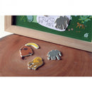 magneten Tropical 6 x 3,5 cm oranje/grijs 4-delig