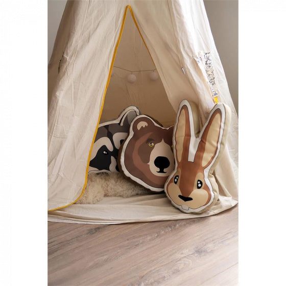 sierkussen Brown Bear junior 40 x 40 cm textiel bruin