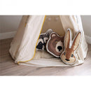 sierkussen Rabbit junior 40 x 40 cm textiel oranje/bruin