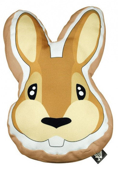 sierkussen Rabbit junior 40 x 40 cm textiel oranje/bruin