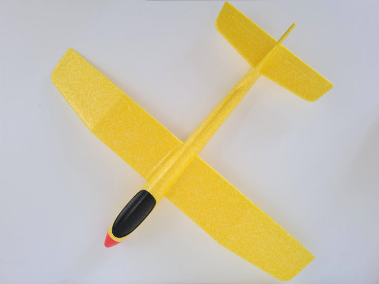 zweefvliegtuig Swan Glider 56 x 69 cm geel