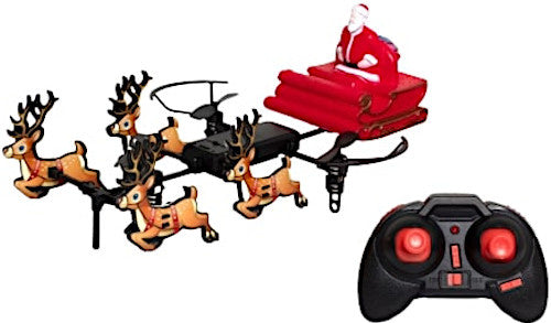 drone Flying Santa RC rood/bruin/zwart 3-delig