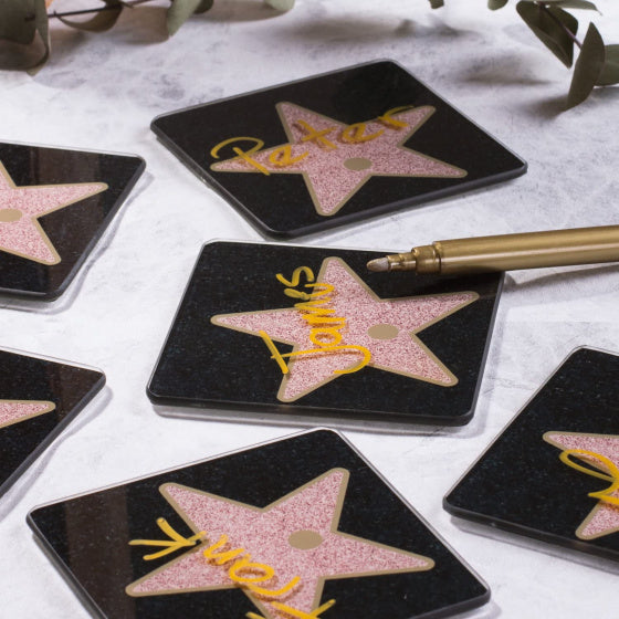 glazen Hollywood sterren set van 6