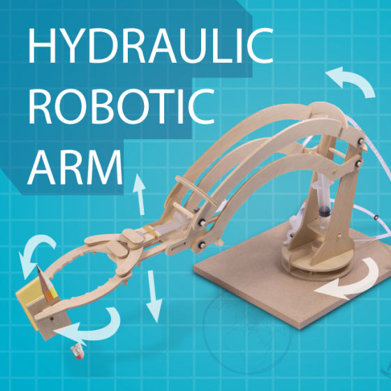 zelfbouwkit Hydraulic Robotic Arm hout junior 3-delig