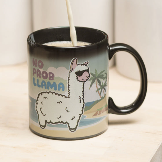 mok No ProbLlama warmte verkleurend 375 ml zwart