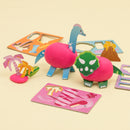 knutselset Vorm je eigen dinosaurus 7 cm roze