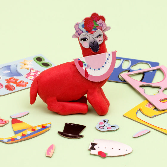 knutselset Vorm je eigen Llama 7 cm rood