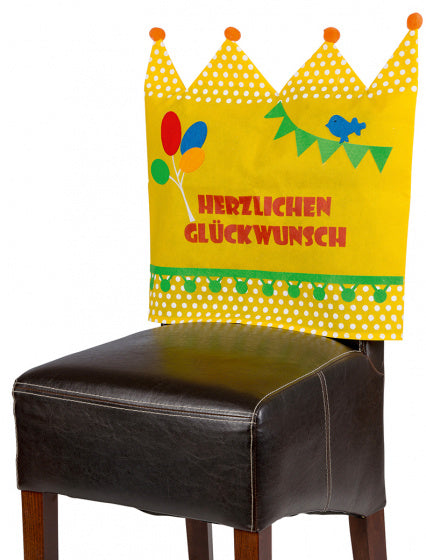 stoelhoes Birthday 50 x 50 cm polyester geel