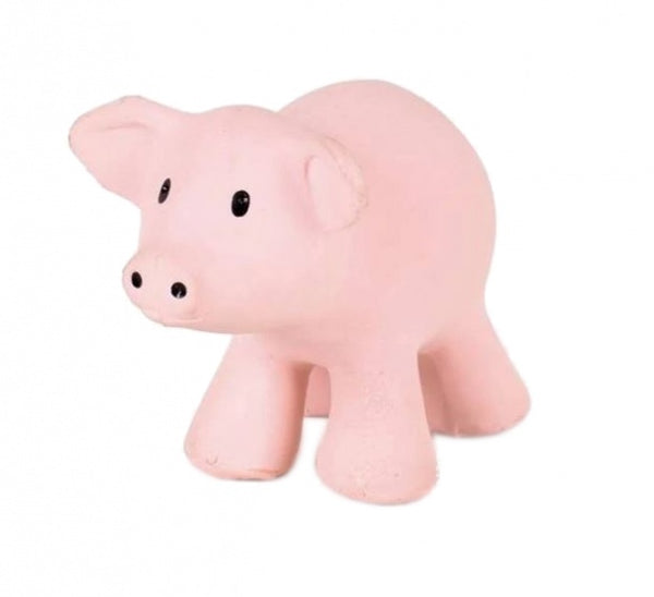 bijt- en badspeeltje met rammelaar biggetje 12 cm