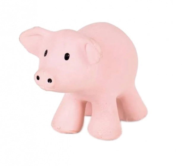 bijt- en badspeeltje met rammelaar biggetje 12 cm