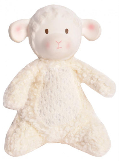knuffellammetje junior 15 cm rubber/pluche beige