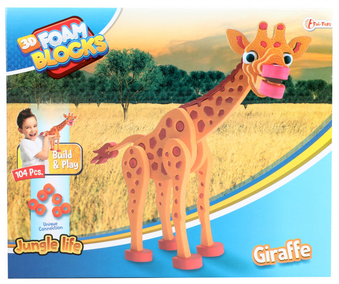 Toi-Toys 3D Puzzel Giraffe Junior 31,5 Cm Foam Oranje 104-delig