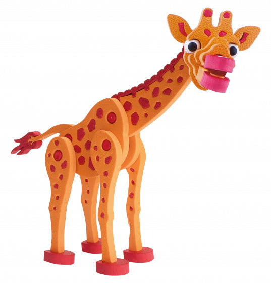 3D puzzel giraffe junior 31,5 cm foam oranje 104-delig