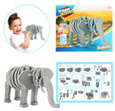 Toi-toys 3D Puzzel Olifant Junior 31,5 Cm Foam Grijs 75-delig