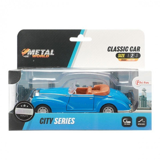 auto Classic junior 12 x 6,5 cm diecast pullback blauw