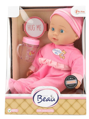 babypop Beau tuitbeker junior 30 cm roze 2-delig