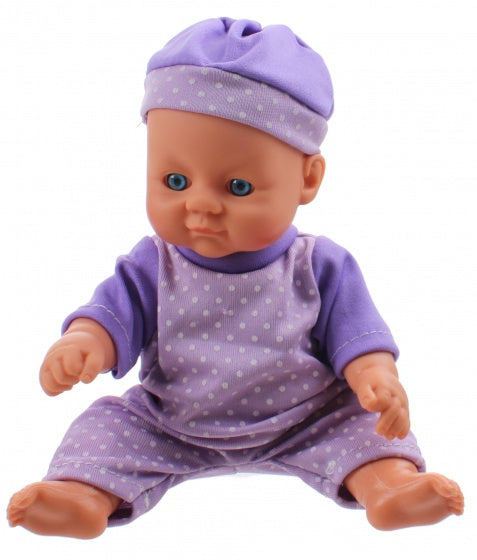 babypop met kledingset 20 cm paars