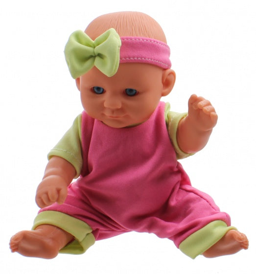 babypop met kledingset 20 cm roze/groen