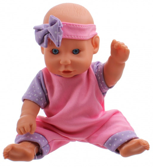 babypop met kledingset 20 cm roze/paars