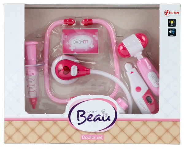 doktersset Beau meisjes wit/roze 5-delig