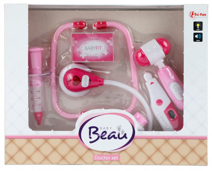 doktersset Beau meisjes wit/roze 5-delig