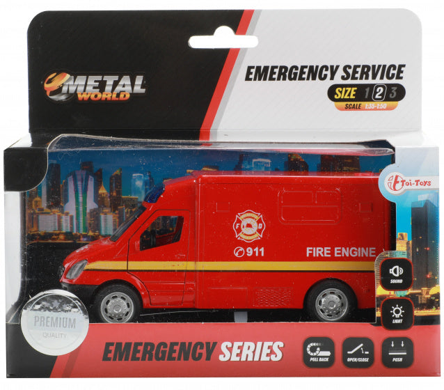 brandweerwagen Emergency Series 16 cm die-cast rood