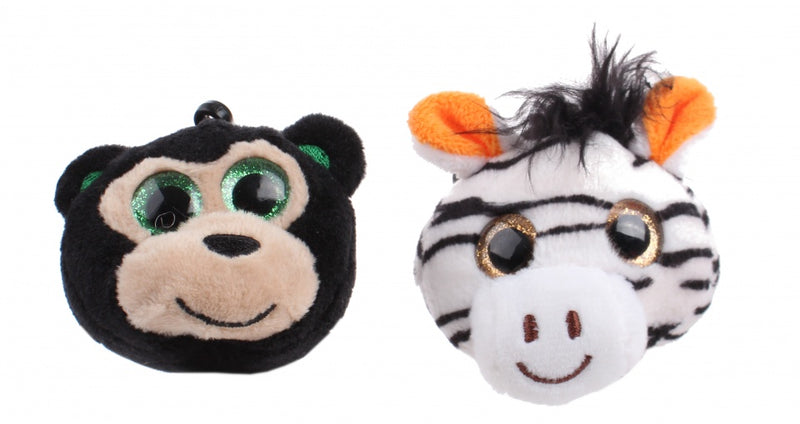 dieren sleutelhangers aap en zebra 5 cm