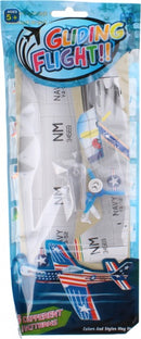 foam vliegtuigje Navy 19 cm grijs