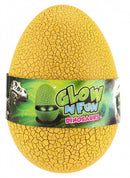 glow in the dark dinosaurus skelet in ei geel