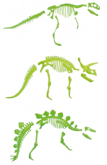 glow in the dark dinosaurus skelet in ei groen