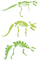glow in the dark dinosaurus skelet in ei geel