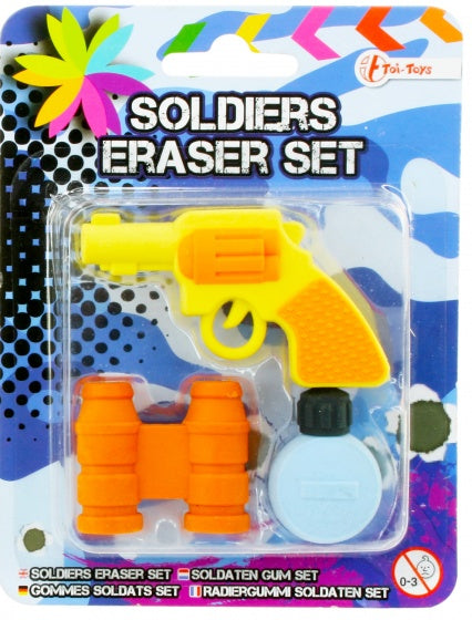gummen soldaten 3 stuks geel/oranje 8x10 cm